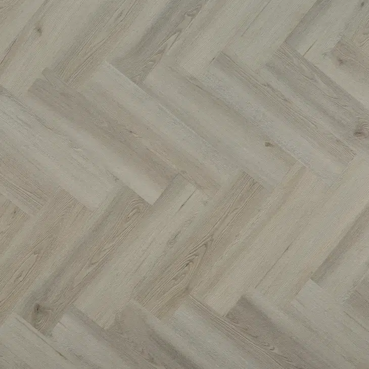 Arctic Silver Luxury Vinyl Click Flooring with sleek grey tones and wood grain detail.