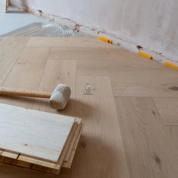 Riviera Prime Click 14/3 x 150mm Pale Invisible Oak Herringbone Engineered Wood Flooring