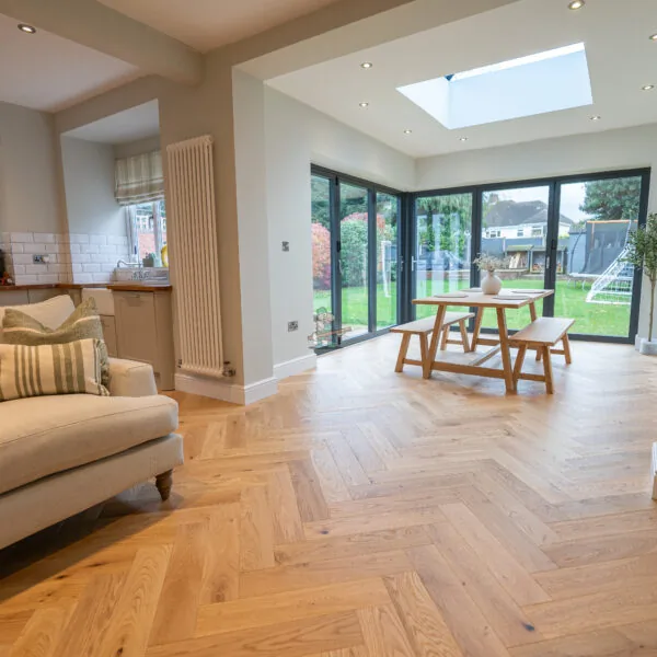 Riviera 14/3 x 125mm Natural Oak Herringbone Engineered Wood Flooring