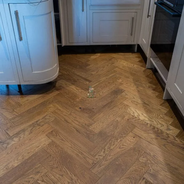 Trade 12mm Golden Smoked Oak Herringbone Engineered Wood Flooring