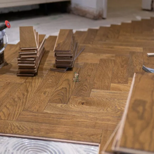 Trade 12mm Golden Smoked Oak Herringbone Engineered Wood Flooring