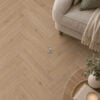 Light Brown Oak 12mm Laminate Herringbone Flooring