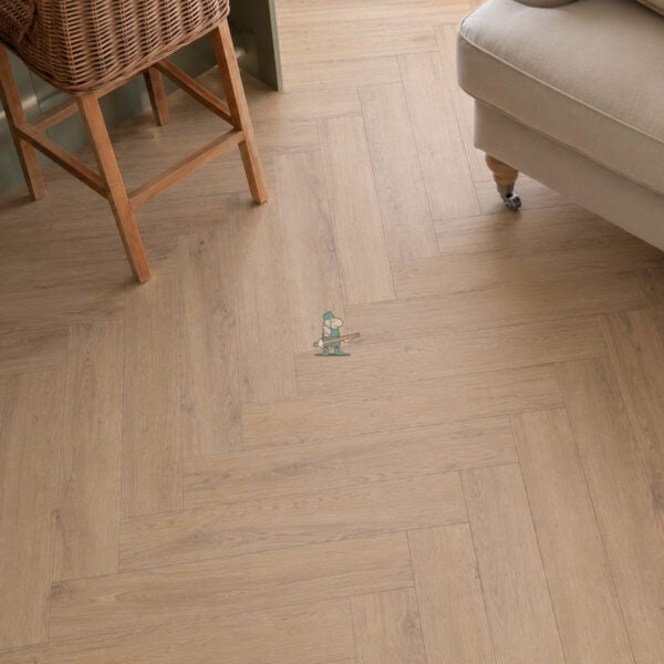 Light Brown Oak 12mm Laminate Herringbone Flooring