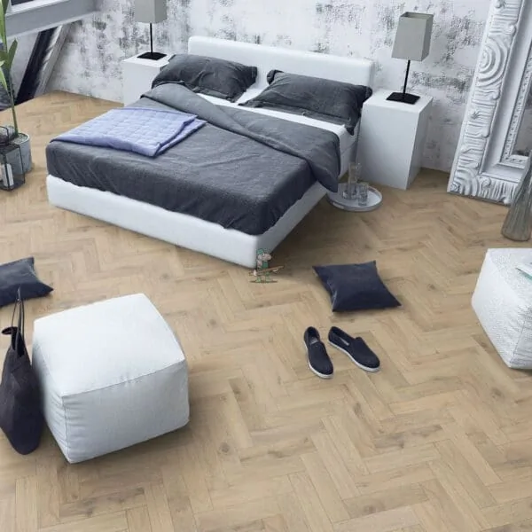 Pale Oak 15/4 x 90mm Heritage Herringbone Engineered Wood Flooring