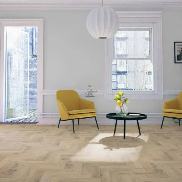 Pale Oak 15/4 x 90mm Heritage Herringbone Engineered Wood Flooring