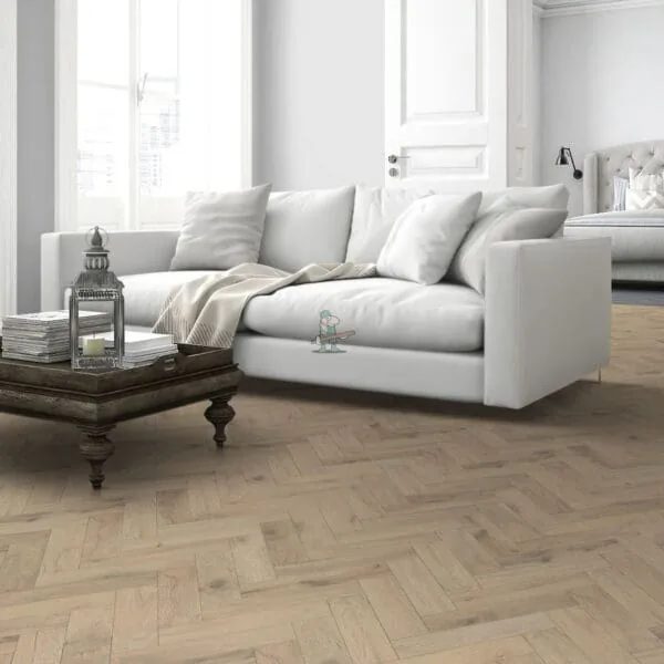 Pale Oak 15/4 x 90mm Heritage Herringbone Engineered Wood Flooring