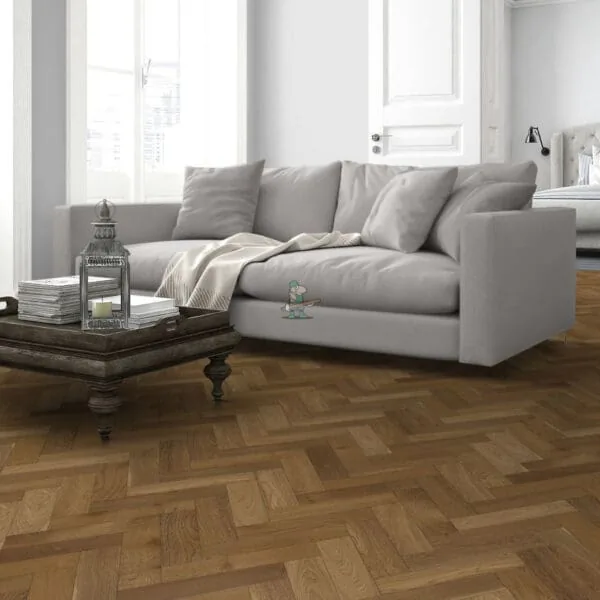Weathered Smoked Oak 15/4 x 90mm Heritage Herringbone Engineered Wood Flooring