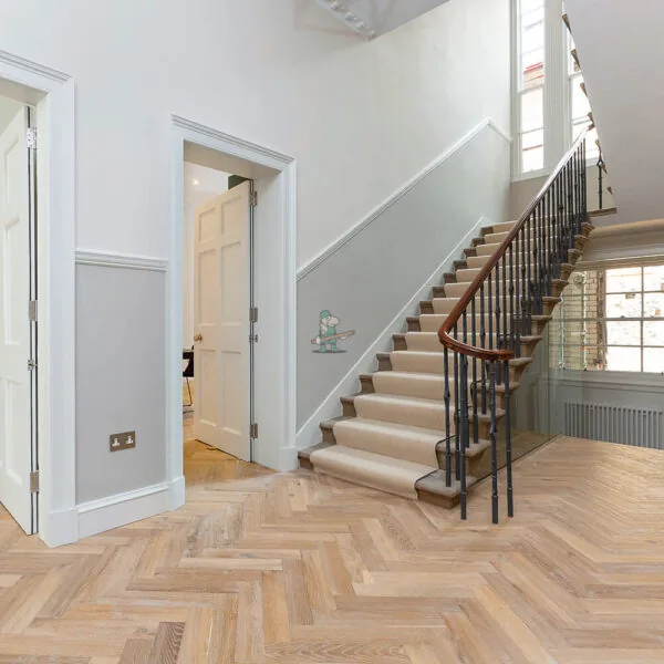Cambridge 10/3 x 80mm Chalked Oak Herringbone Engineered Wood Flooring