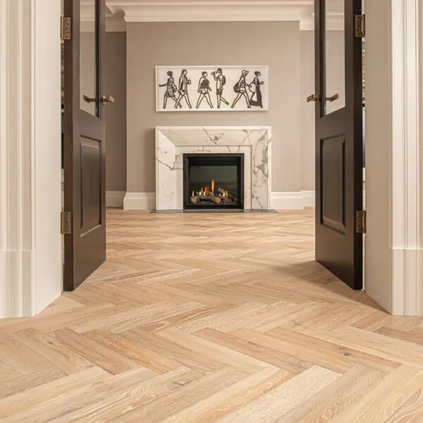 Cambridge Heysham Oak 10/3 x 80mm Brushed & Lacquered Herringbone Engineered Wood Flooring