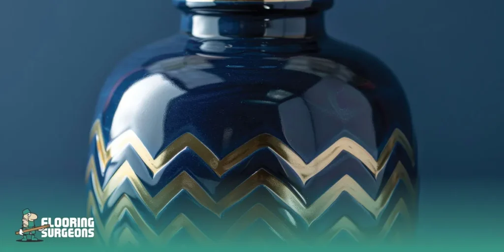 Vase with chevron pattern