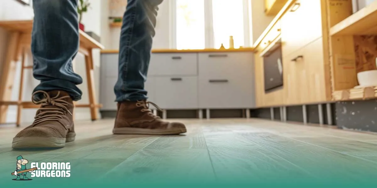 install flooring under kitchen cabinets