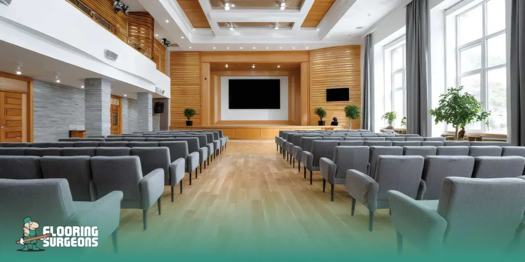 Flooring acoustics in the conference hall