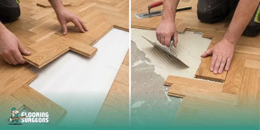 Floating vs Glue Down parquet flooring