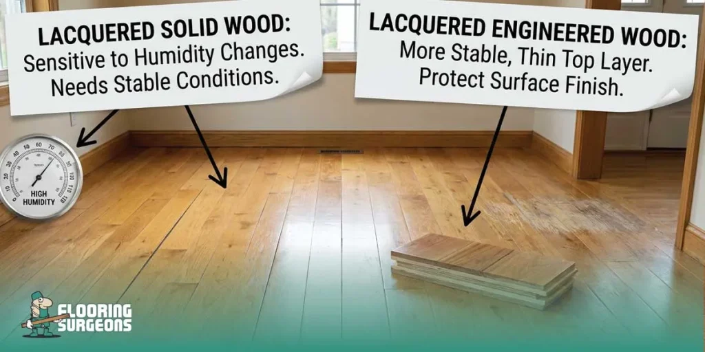Lacquered Solid Wood vs Lacquered Engineered Wood Care
