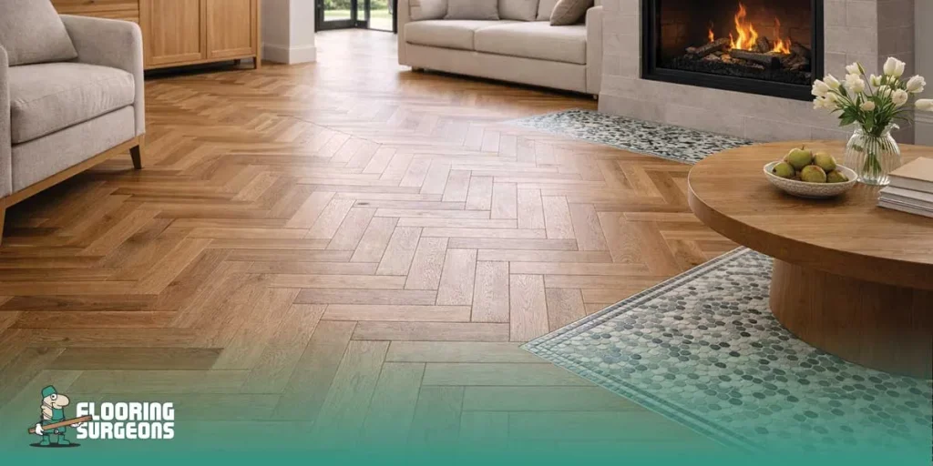 Mosaic Flooring with Parquet and Herringbone
