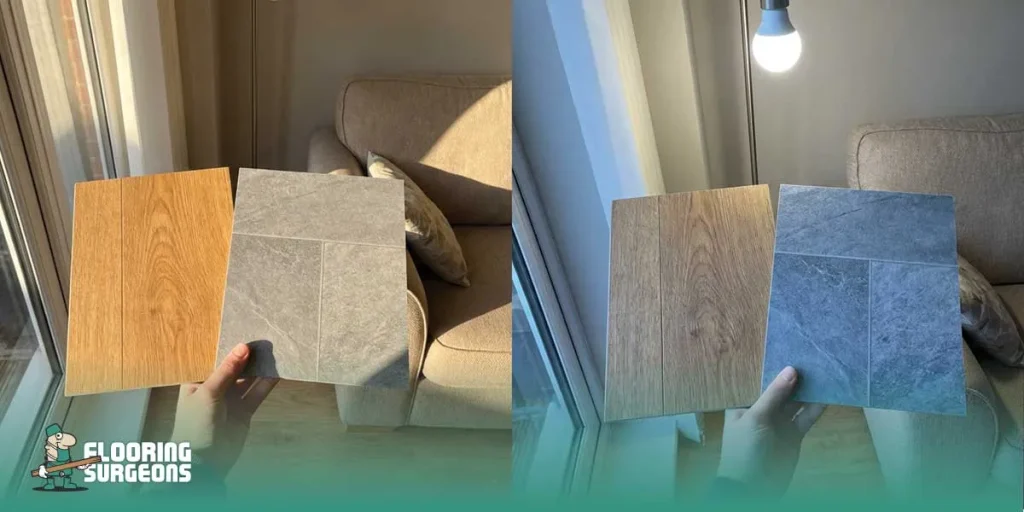 Natural and Artificial Light Vinyl Flooring Colours