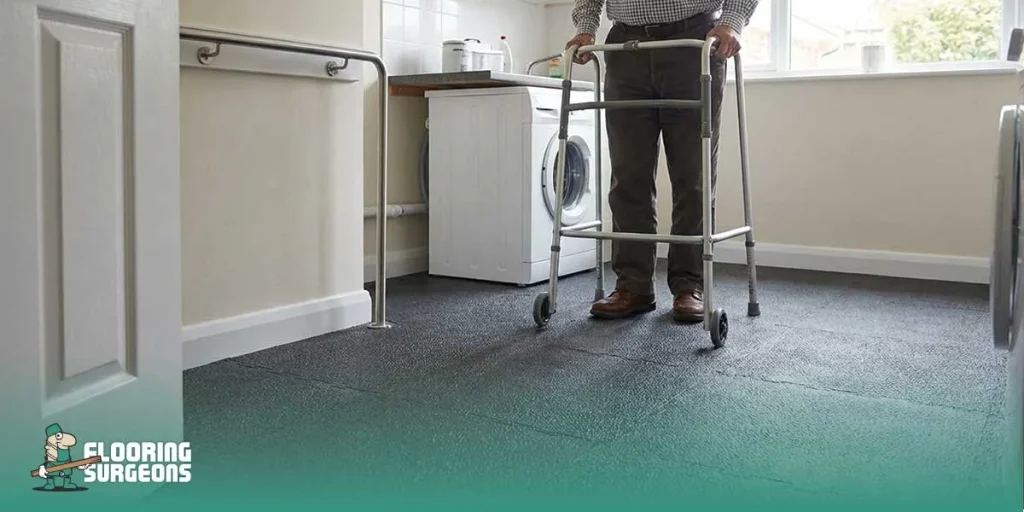 Rubber flooring for the elderly
