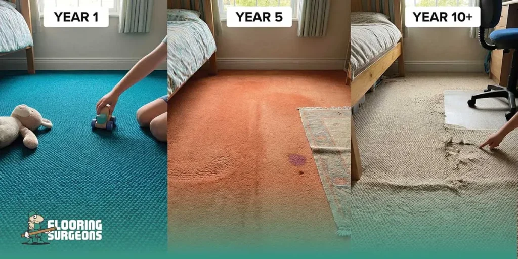 The lifespan of carpet in a child's bedroom