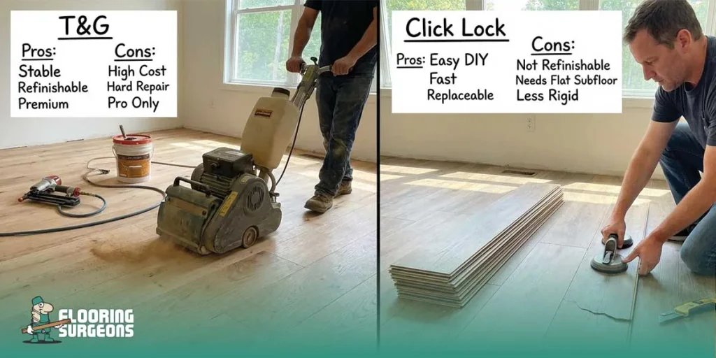 Tongue and Groove vs Click Lock- Pros and Cons