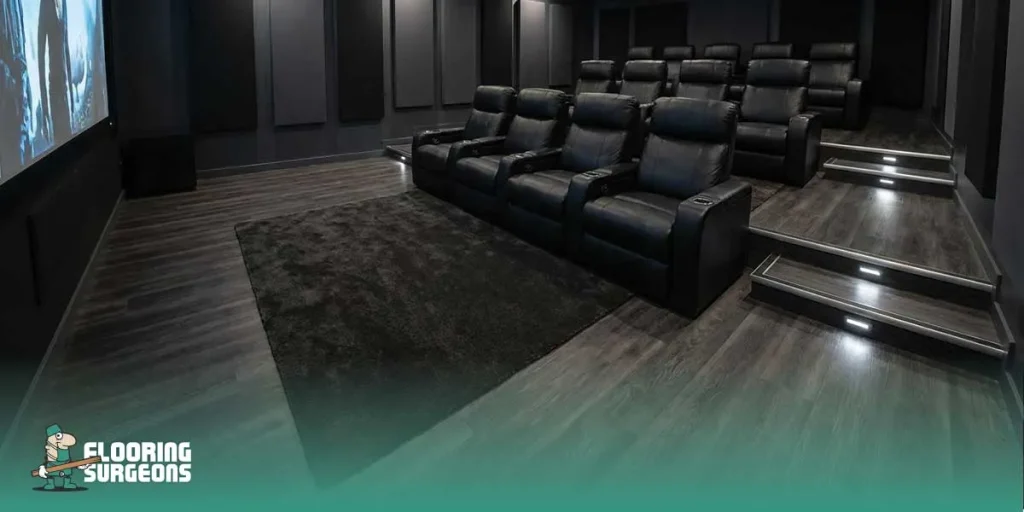 best flooring for a theatre room Vinyl and hybrid floors for home theatre