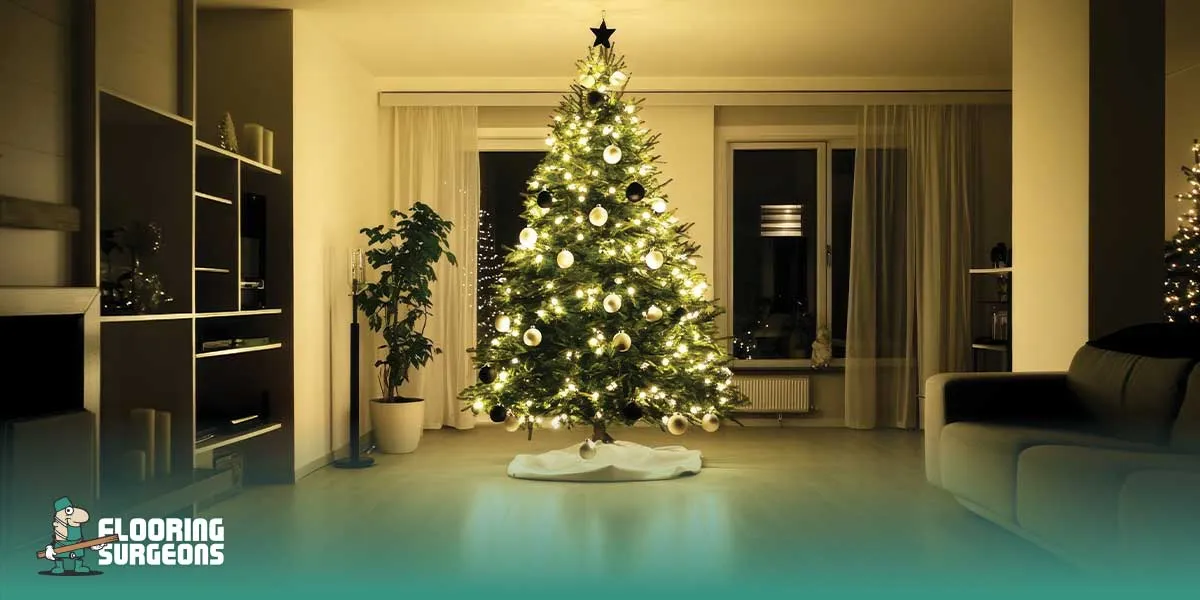 christmas tree hardwood floor