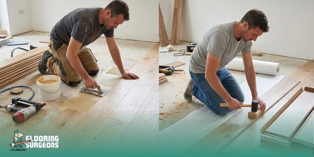 comparing tongue and groove with click lock flooring