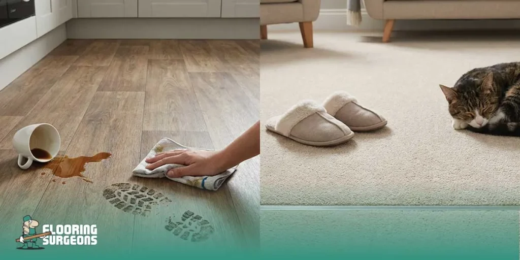 difference between carpet and vinyl flooring