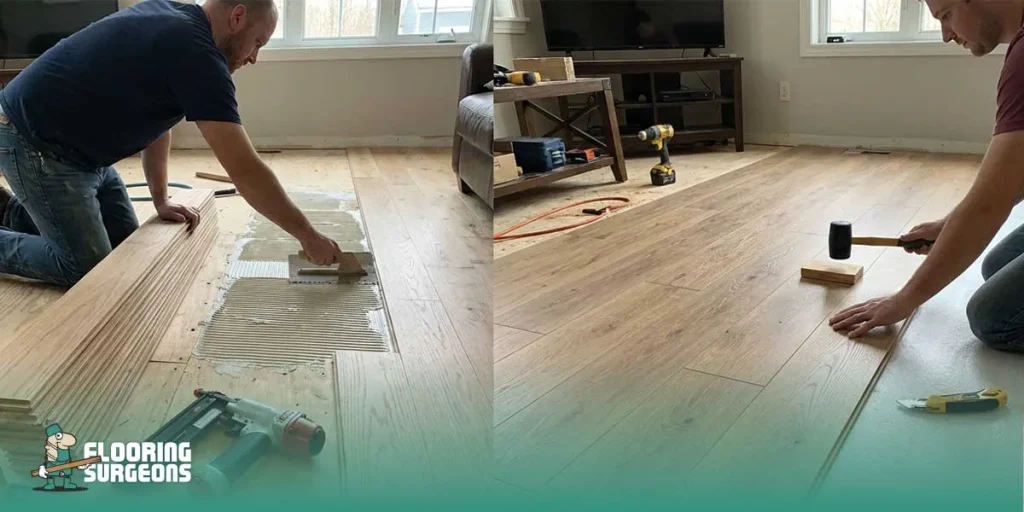 installation of tongue & groove vs click lock flooring