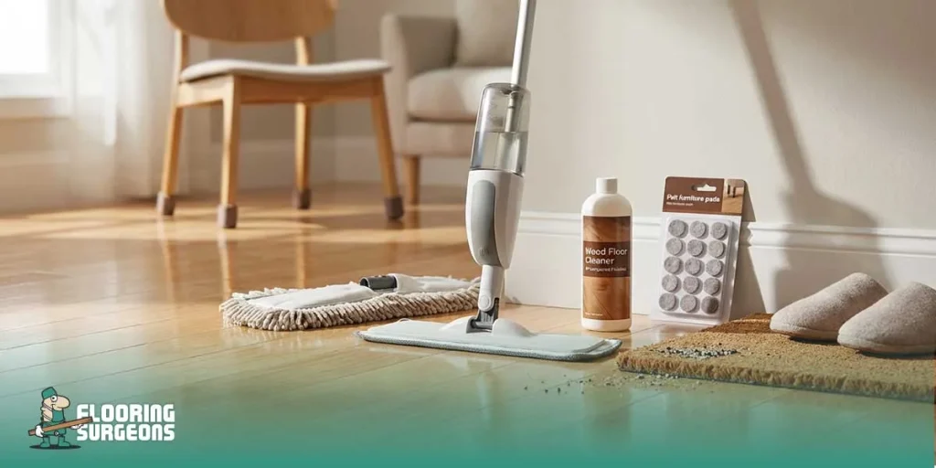 proper lacquered wood floor 