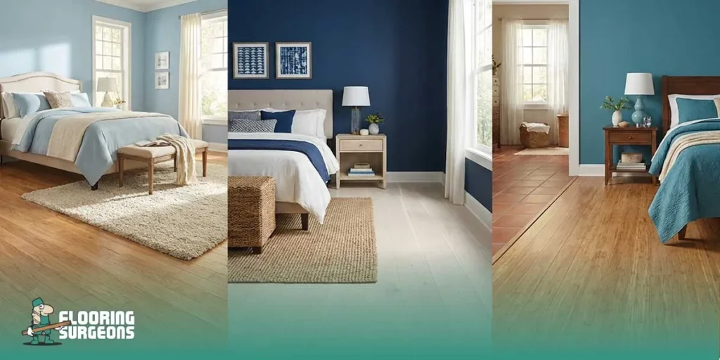 what flooring goes with blue walls