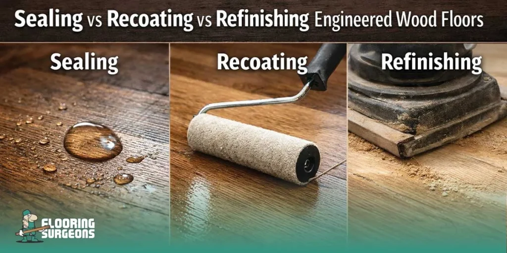Seal Engineered Wood Flooring Sealing vs Recoating vs Refinishing Engineered Wood Floors
