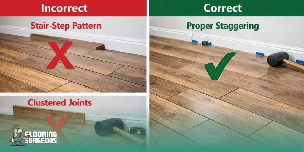 Standard layouts of straight plank laminate flooring