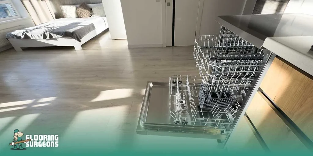 does flooring go under dishwasher