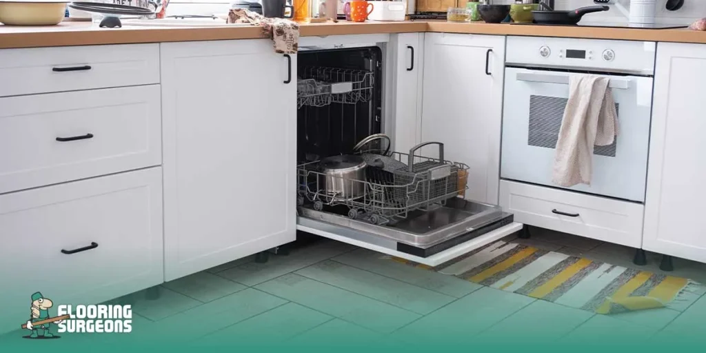 should flooring go under dishwasher