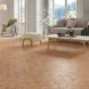 Harvest Oak Versailles Parquet Laminate Flooring in modern living room