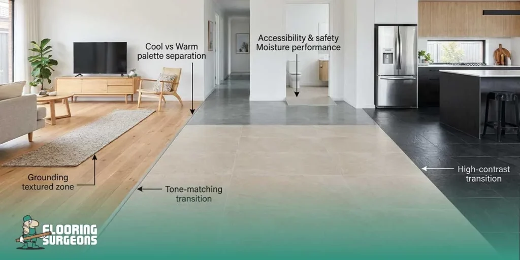 Flooring-Only Transitional Spaces Flooring Colour and Texture Strategies for Defining Transitional Spaces