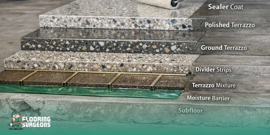 What Is Terrazzo Flooring Made Of How Terrazzo Flooring Is Constructed