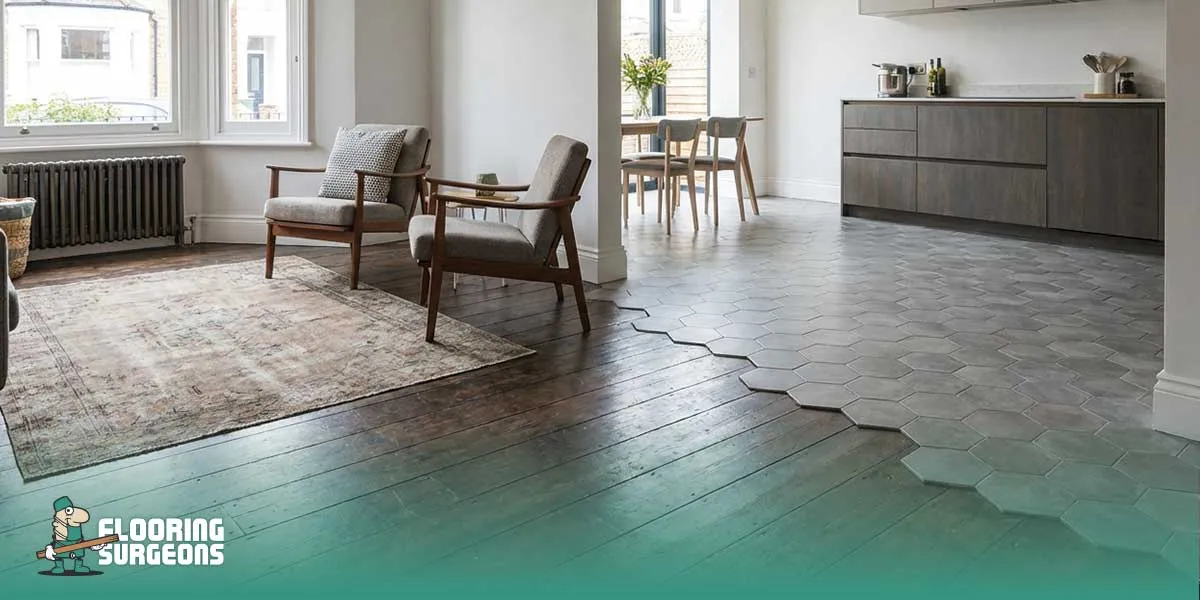 What is a flooring-only transitional space