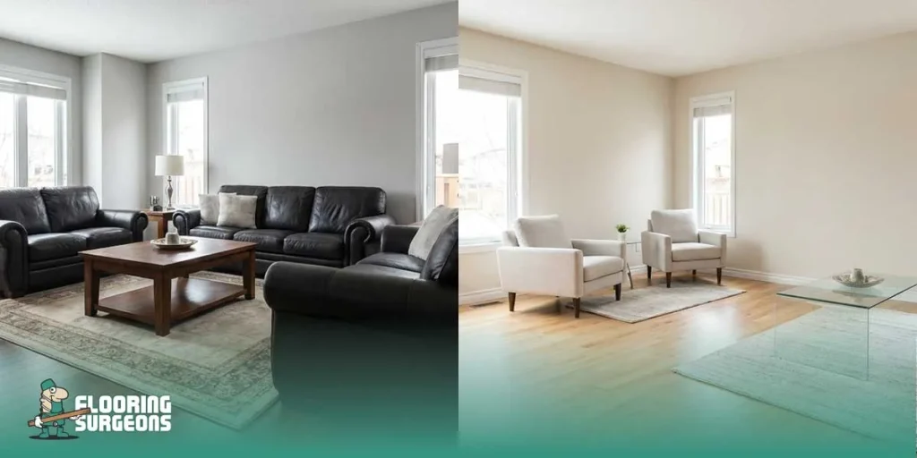 Flooring and Furniture Placement Zoning and Boundary Illusions Created by Flooring