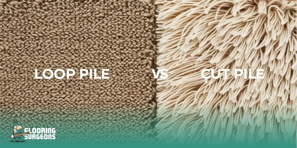 Loop Pile Carpet Compared to Other Flooring Types Loop pile and cut pile carpet surface texture comparison