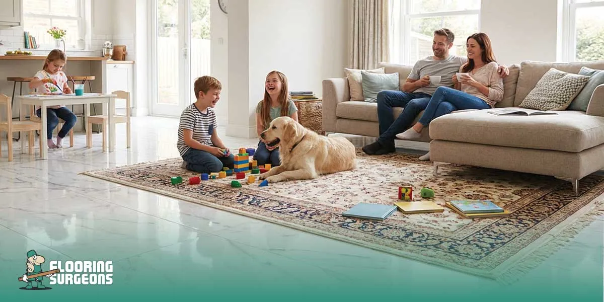 modern marble-effect laminate flooring