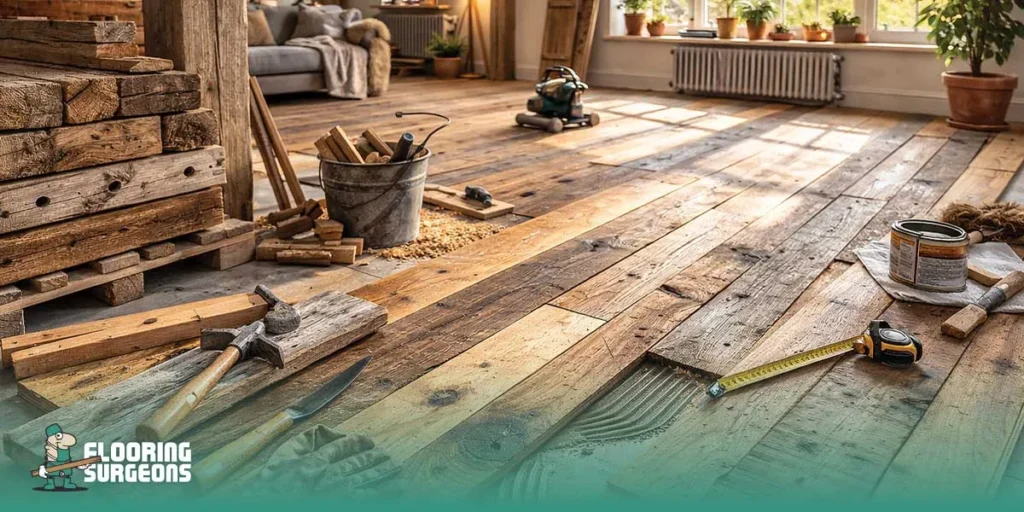 Sustainability in Interior Design reclaimed wood flooring for old building