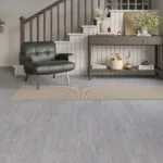 Slate grey oak laminate flooring installed in stylish modern home interior