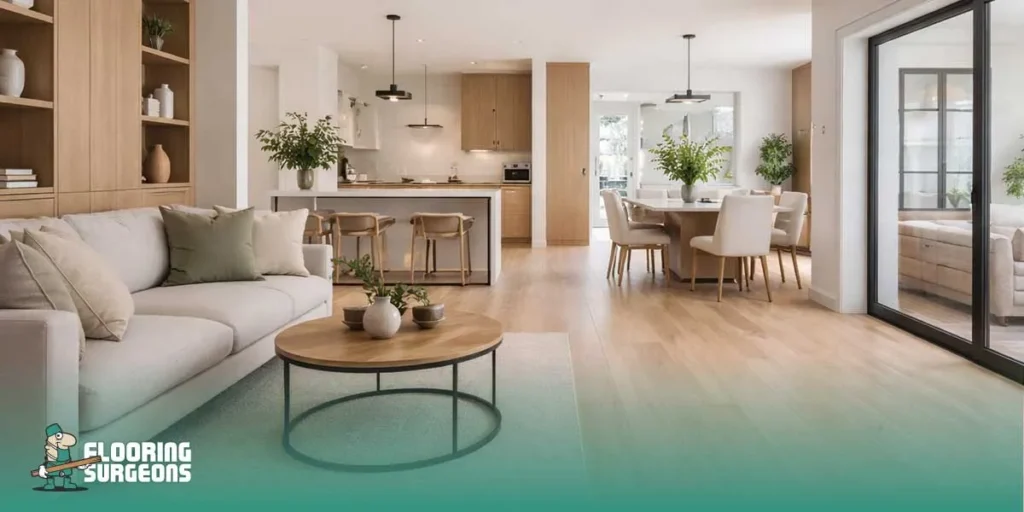 Bright open-concept living space design