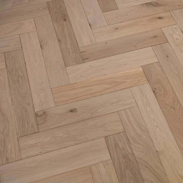 Raw 14/3 x 125mm Unfinished Oak Herringbone Engineered Wood Flooring