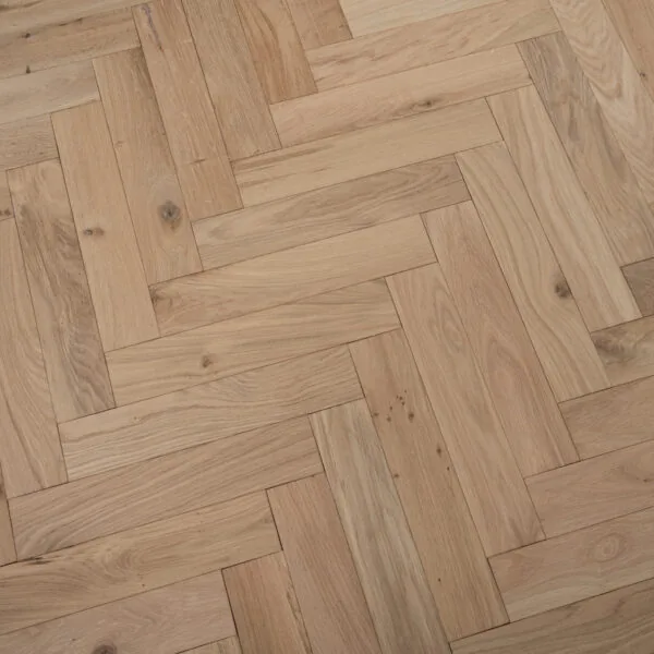 Raw 14/3 x 90mm Unfinished Oak Herringbone Engineered Wood Flooring