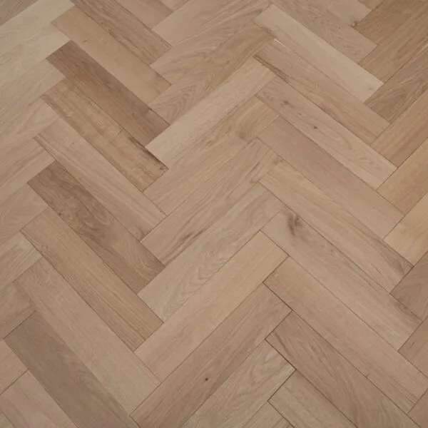 Raw 18/4 x 90mm Unfinished Oak Herringbone Engineered Wood Flooring