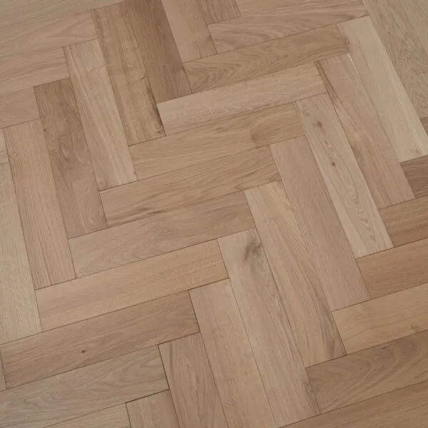 Raw 18/4 x 90mm Unfinished Oak Herringbone Engineered Wood Flooring