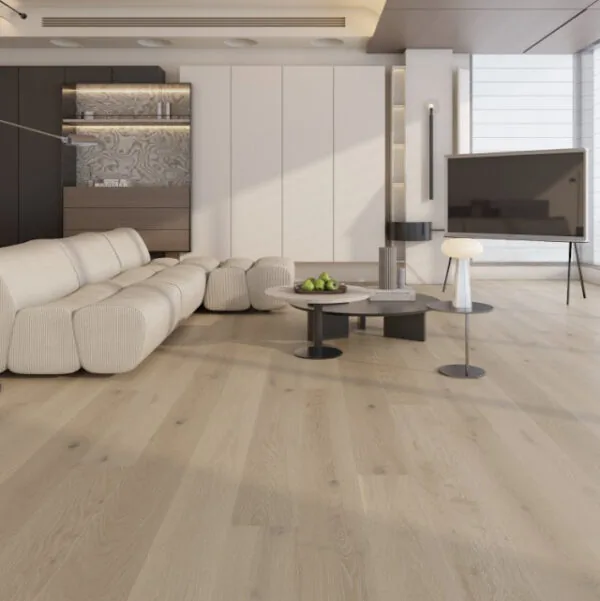 Nevada 14/3 x 190mm Ivory Washed Oak Engineered Wood Flooring