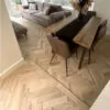 Unfinished Oak Herringbone Solid Wood Flooring in modern living room